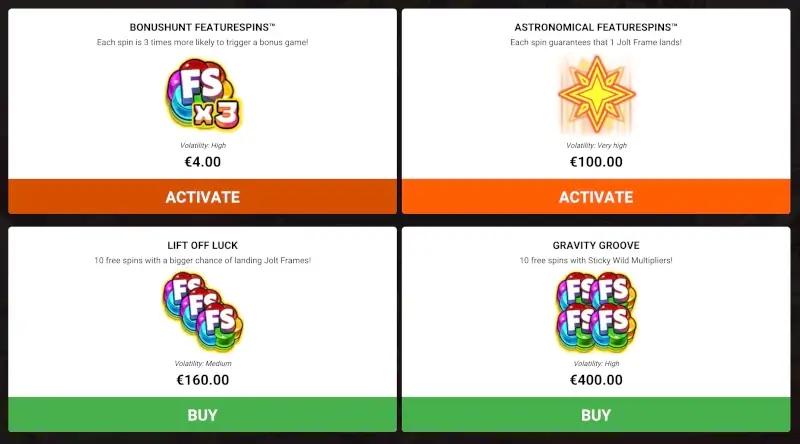 Munchy Milo bonus buy menu screenshot